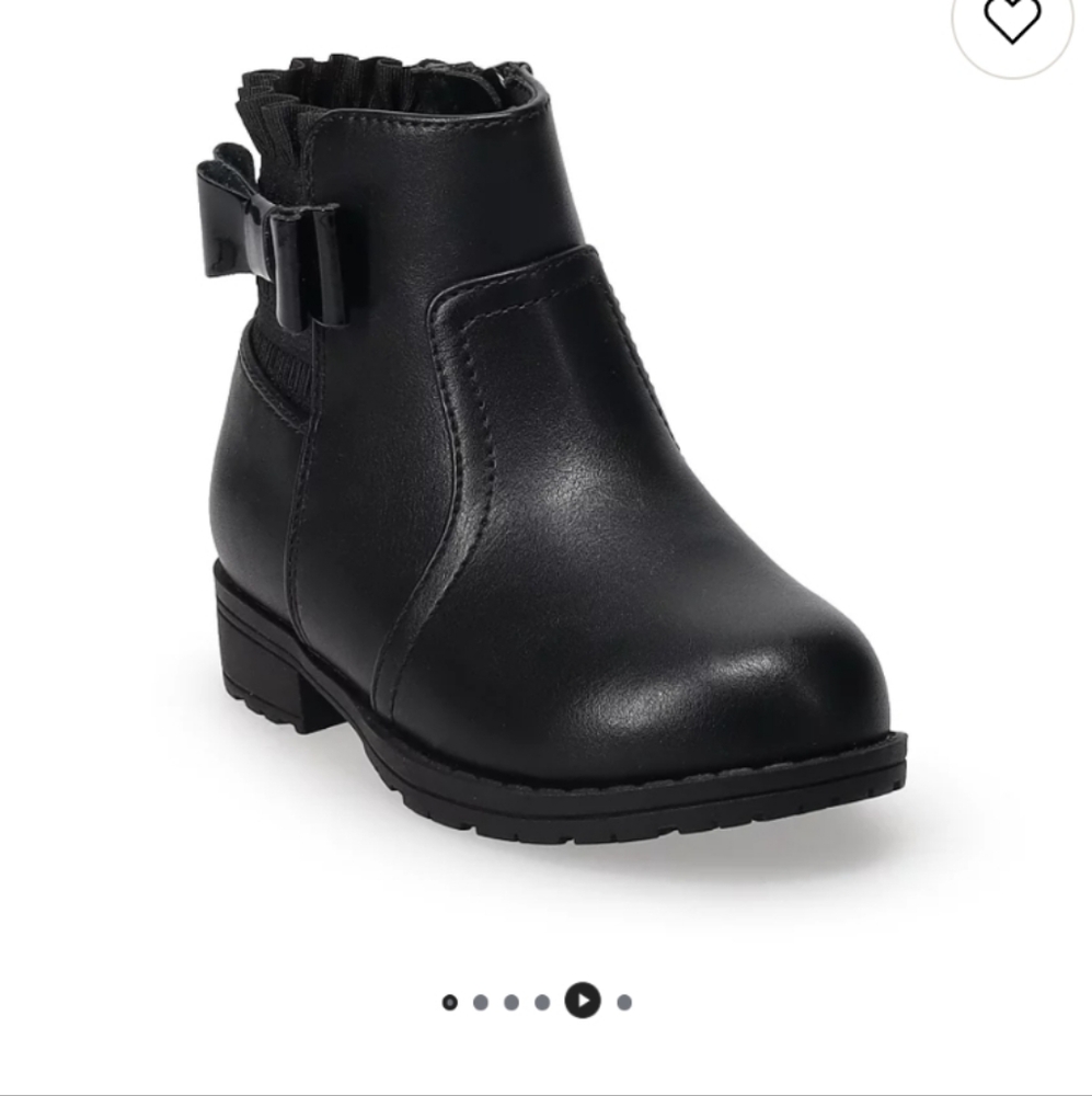 Little Girls Jumping Beans Black Ankle Boots Size 10